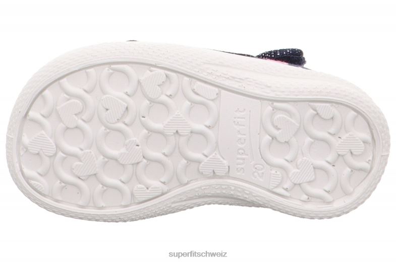 Babys Hausschuhe 44B2D41 Superfit Polly - Slipper mit Klettverschluss blau/mehrfarbig