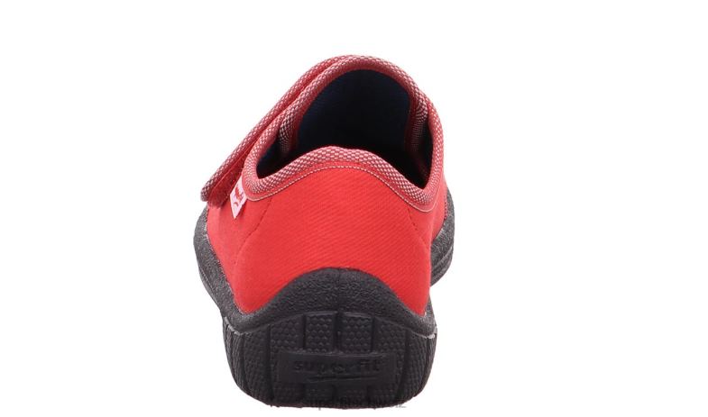 Babys Hausschuhe 44B2D42 Superfit bill - Slipper mit Klettverschluss rot/grau