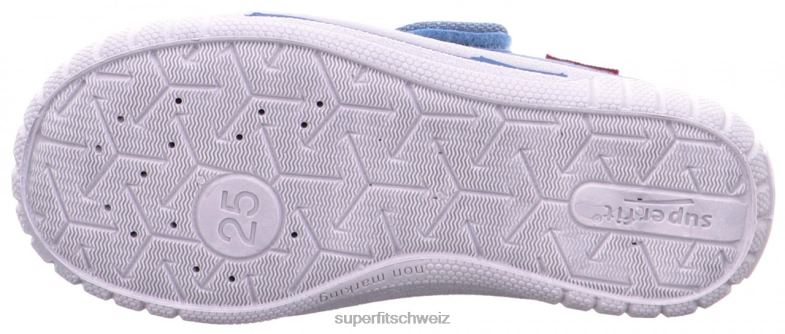 Babys Hausschuhe 44B2D43 Superfit bill - Slipper mit Klettverschluss Blau