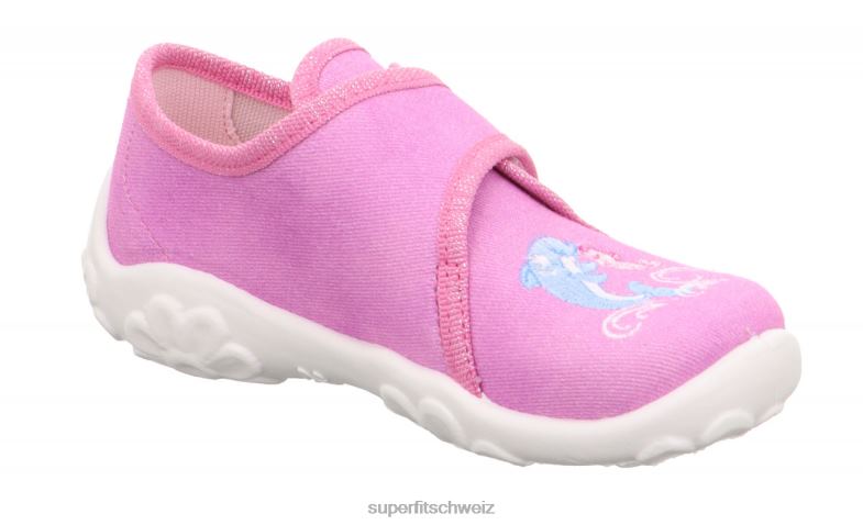 Babys Hausschuhe 44B2D44 Superfit bonny - Slipper mit Klettverschluss Rosa