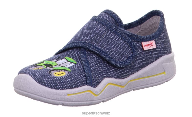 Babys Hausschuhe 44B2D46 Superfit benny - Slipper mit Klettverschluss Blau