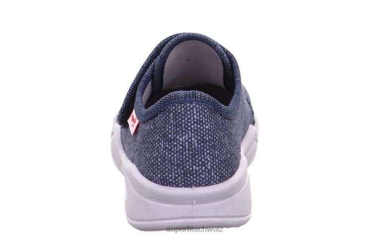 Babys Hausschuhe 44B2D46 Superfit benny - Slipper mit Klettverschluss Blau