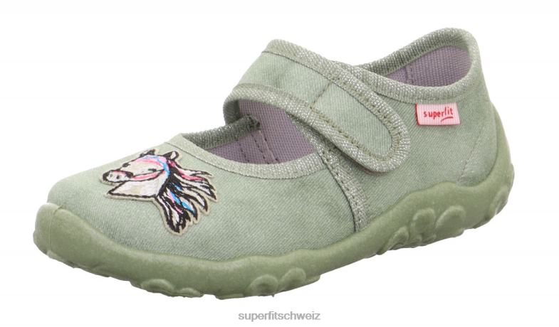 Babys Hausschuhe 44B2D49 Superfit bonny - Slipper mit Klettverschluss hellgrün