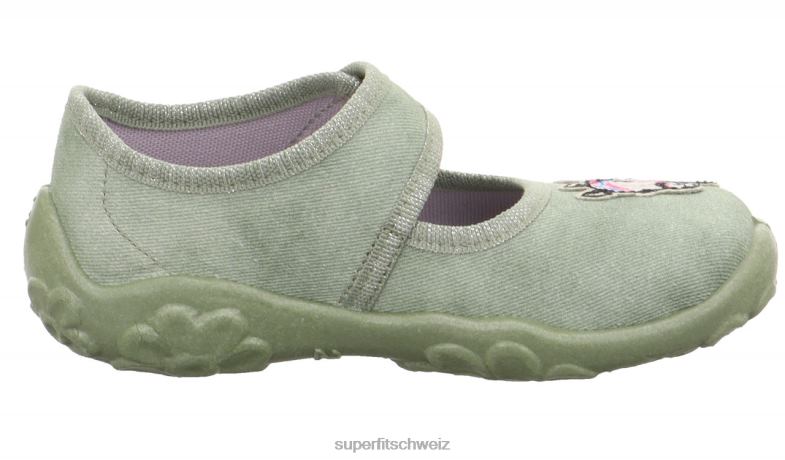 Babys Hausschuhe 44B2D49 Superfit bonny - Slipper mit Klettverschluss hellgrün