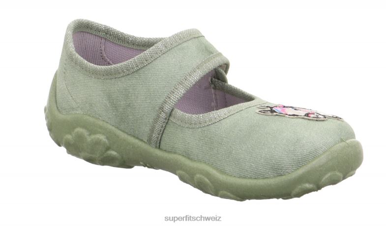 Babys Hausschuhe 44B2D49 Superfit bonny - Slipper mit Klettverschluss hellgrün
