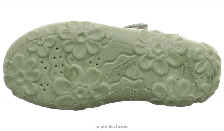 Babys Hausschuhe 44B2D49 Superfit bonny - Slipper mit Klettverschluss hellgrün