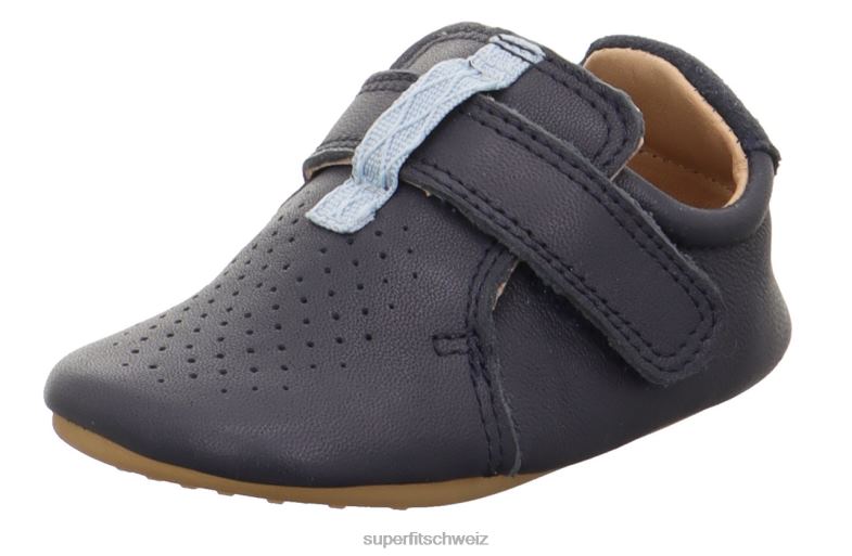 Babys Hausschuhe 44B2D501 Superfit papageno - Slipper mit Klettverschluss blau/hellblau