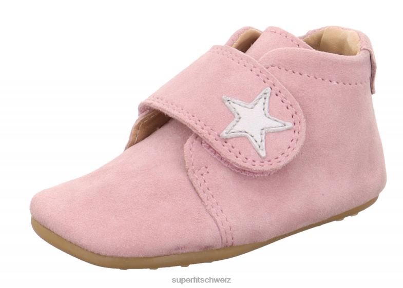 Babys Hausschuhe 44B2D502 Superfit papageno - Slipper mit Klettverschluss rosa/silber