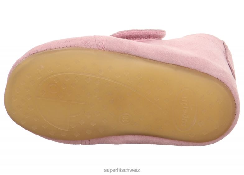 Babys Hausschuhe 44B2D502 Superfit papageno - Slipper mit Klettverschluss rosa/silber