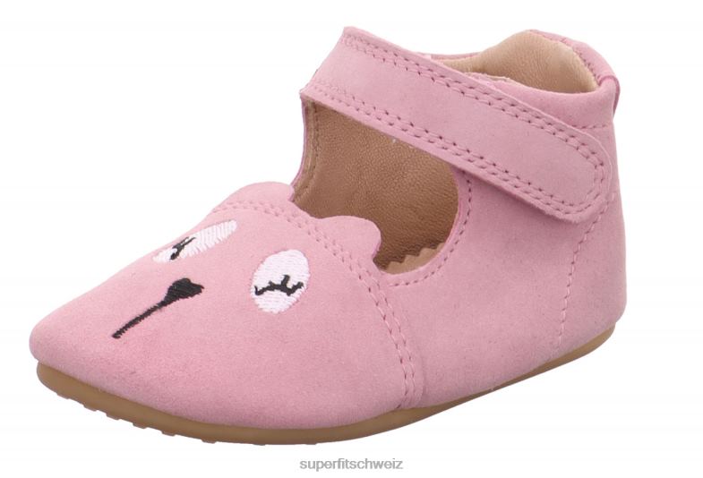 Babys Hausschuhe 44B2D503 Superfit papageno - Slipper mit Klettverschluss Rosa