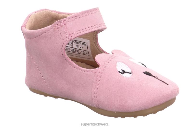 Babys Hausschuhe 44B2D503 Superfit papageno - Slipper mit Klettverschluss Rosa