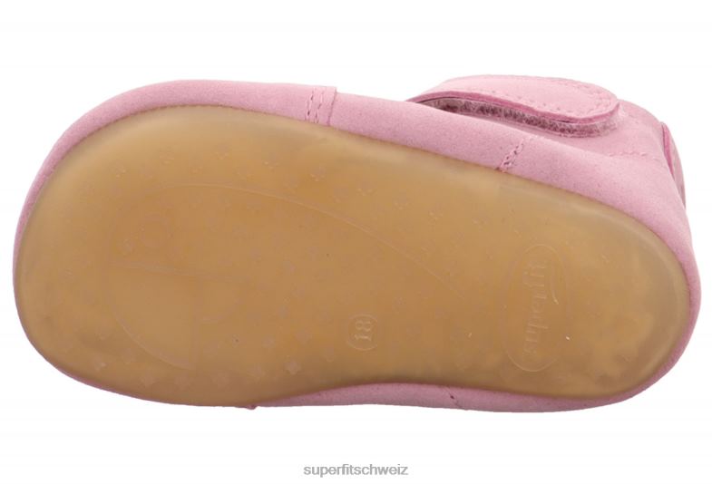 Babys Hausschuhe 44B2D503 Superfit papageno - Slipper mit Klettverschluss Rosa