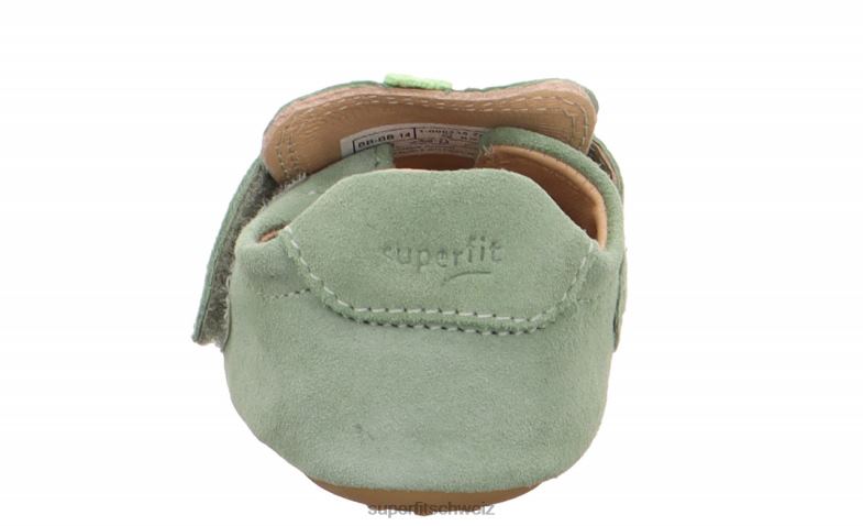 Babys Hausschuhe 44B2D504 Superfit papageno - Slipper mit Klettverschluss hellgrün