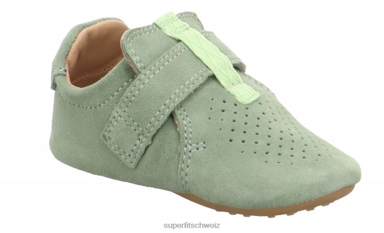 Babys Hausschuhe 44B2D504 Superfit papageno - Slipper mit Klettverschluss hellgrün
