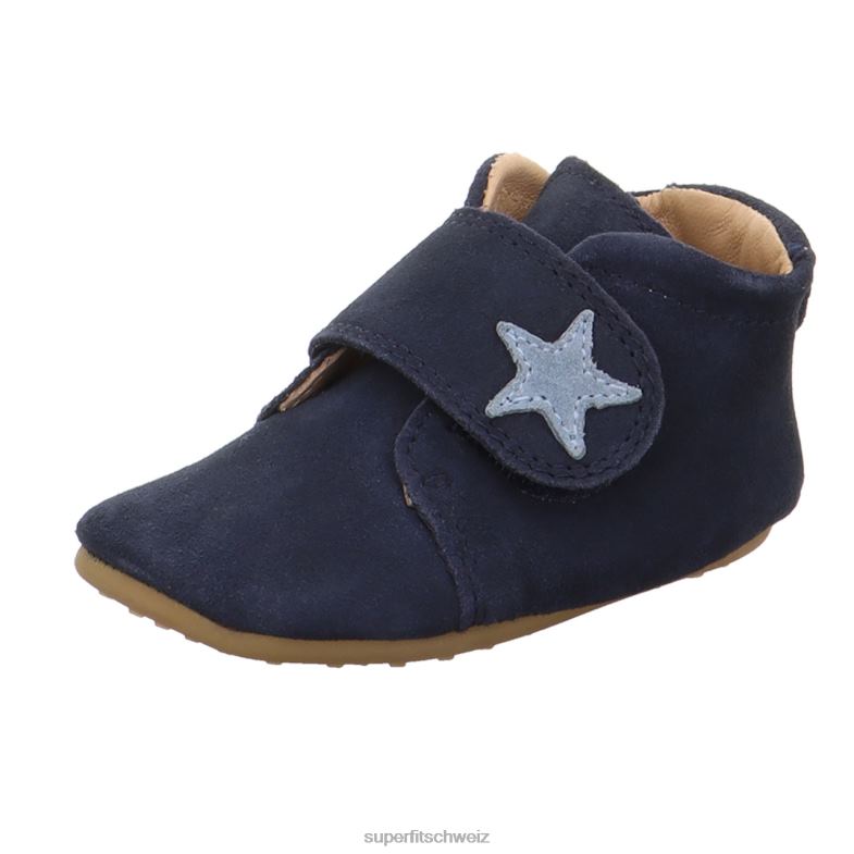 Babys Hausschuhe 44B2D505 Superfit papageno - Slipper mit Klettverschluss Blau
