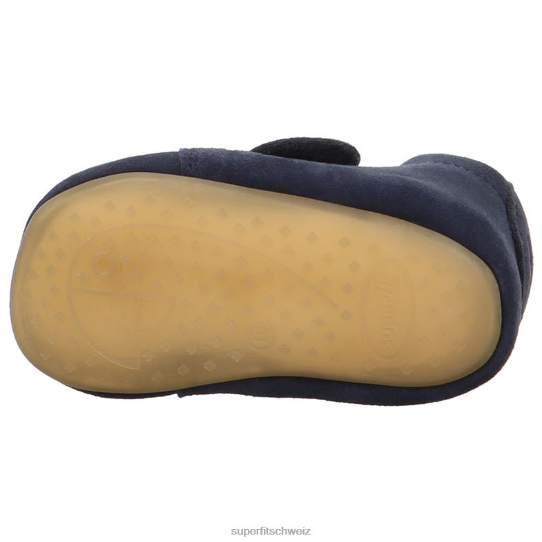 Babys Hausschuhe 44B2D505 Superfit papageno - Slipper mit Klettverschluss Blau
