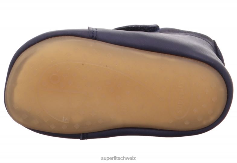 Babys Hausschuhe 44B2D507 Superfit papageno - Slipper mit Klettverschluss Blau