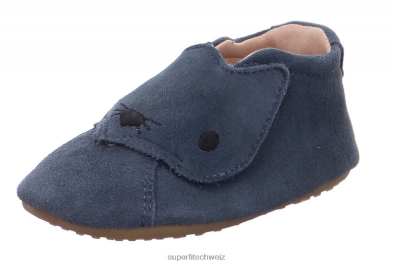 Babys Hausschuhe 44B2D512 Superfit papageno - Slipper mit Klettverschluss Blau
