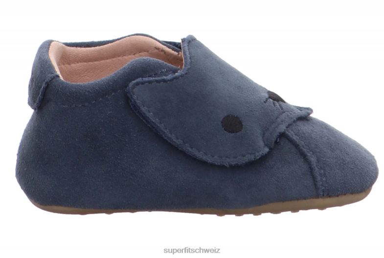 Babys Hausschuhe 44B2D512 Superfit papageno - Slipper mit Klettverschluss Blau