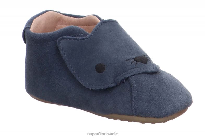 Babys Hausschuhe 44B2D512 Superfit papageno - Slipper mit Klettverschluss Blau
