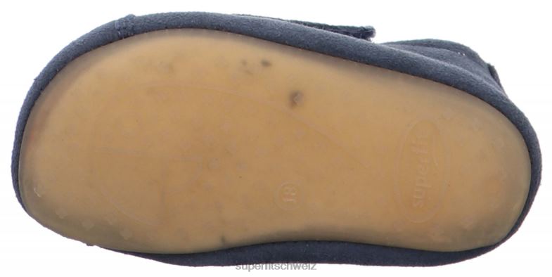 Babys Hausschuhe 44B2D512 Superfit papageno - Slipper mit Klettverschluss Blau