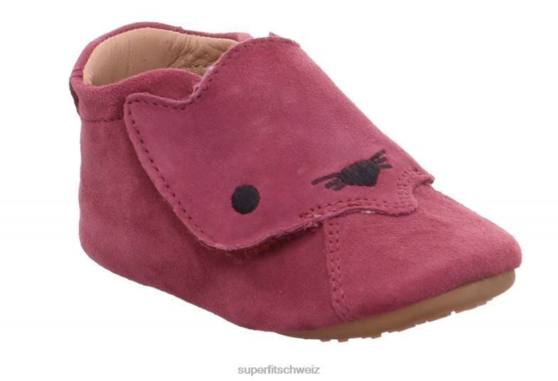 Babys Hausschuhe 44B2D513 Superfit papageno - Slipper mit Klettverschluss Rosa