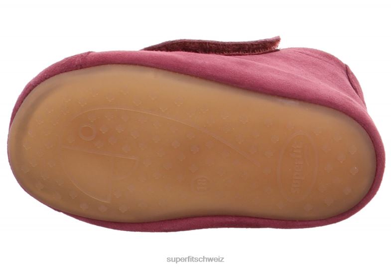 Babys Hausschuhe 44B2D513 Superfit papageno - Slipper mit Klettverschluss Rosa