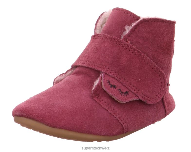Babys Hausschuhe 44B2D515 Superfit papageno - Slipper mit Klettverschluss Rosa