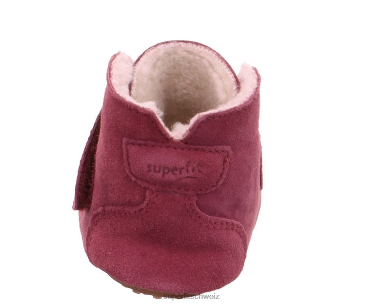 Babys Hausschuhe 44B2D515 Superfit papageno - Slipper mit Klettverschluss Rosa