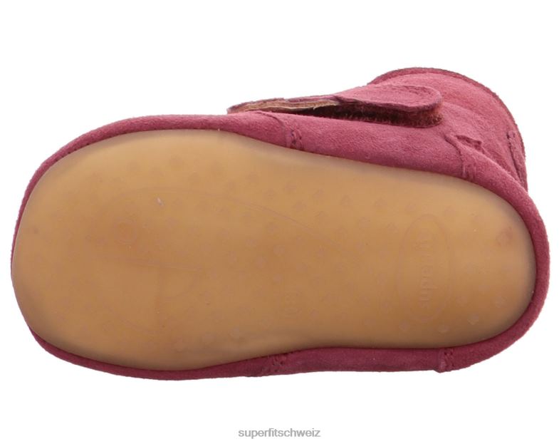 Babys Hausschuhe 44B2D515 Superfit papageno - Slipper mit Klettverschluss Rosa