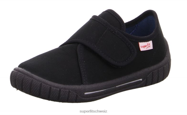 Babys Hausschuhe 44B2D52 Superfit bill - Slipper mit Klettverschluss Schwarz