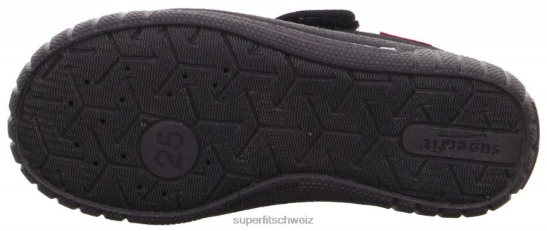 Babys Hausschuhe 44B2D52 Superfit bill - Slipper mit Klettverschluss Schwarz