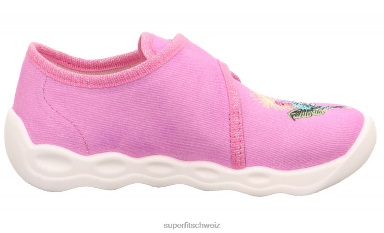 Babys Hausschuhe 44B2D56 Superfit bubble - Slipper mit Klettverschluss Rosa