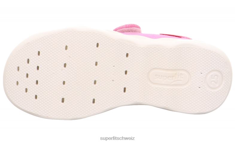 Babys Hausschuhe 44B2D56 Superfit bubble - Slipper mit Klettverschluss Rosa
