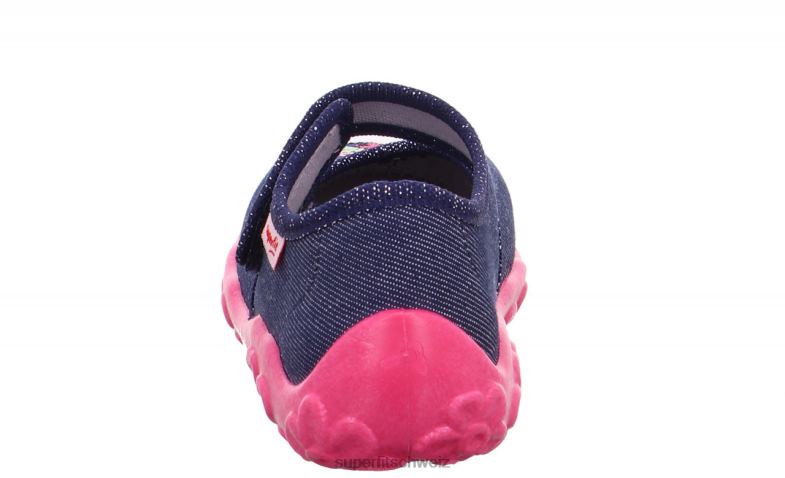 Babys Hausschuhe 44B2D59 Superfit bonny - Slipper mit Klettverschluss Blau Rosa
