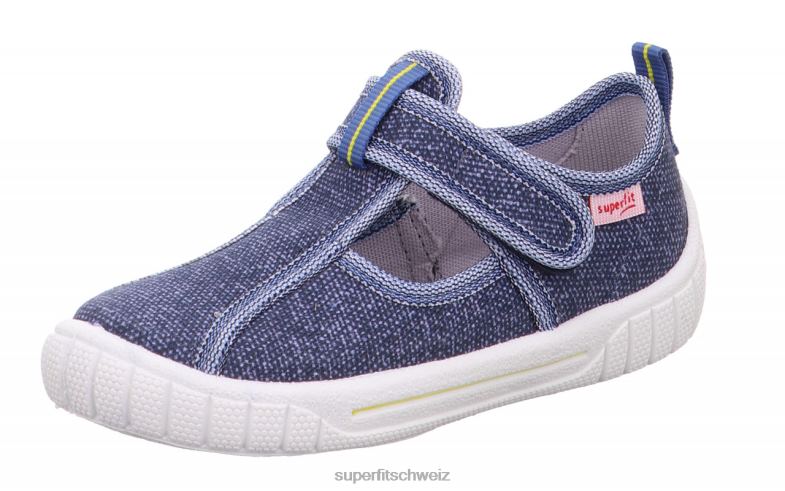 Babys Hausschuhe 44B2D60 Superfit bill - Slipper mit Klettverschluss Blau