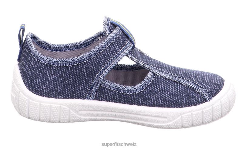 Babys Hausschuhe 44B2D60 Superfit bill - Slipper mit Klettverschluss Blau