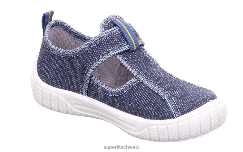 Babys Hausschuhe 44B2D60 Superfit bill - Slipper mit Klettverschluss Blau