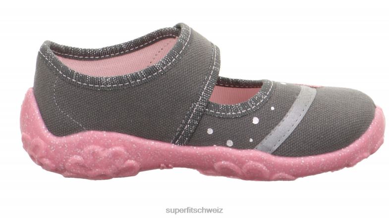 Babys Hausschuhe 44B2D61 Superfit bonny - Slipper mit Klettverschluss grau