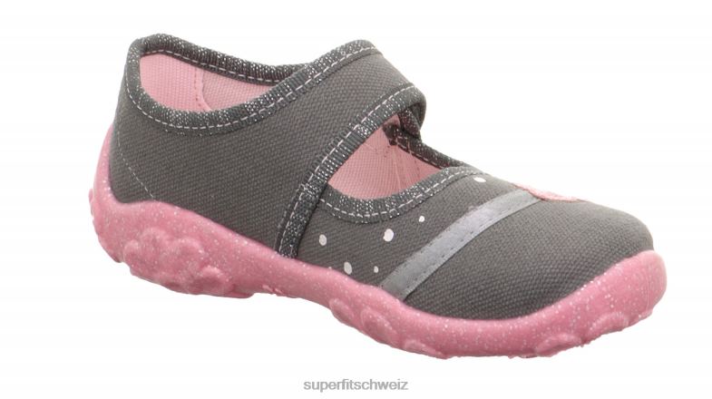 Babys Hausschuhe 44B2D61 Superfit bonny - Slipper mit Klettverschluss grau