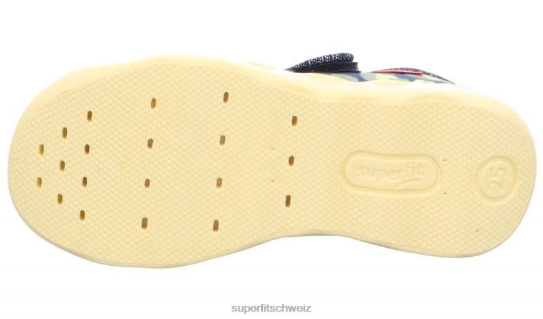 Babys Hausschuhe 44B2D62 Superfit bubble - Slipper mit Klettverschluss blau/mehrfarbig