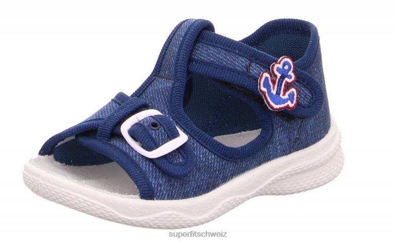 Babys Hausschuhe 44B2D64 Superfit Polly - Slipper mit Klettverschluss Ozean
