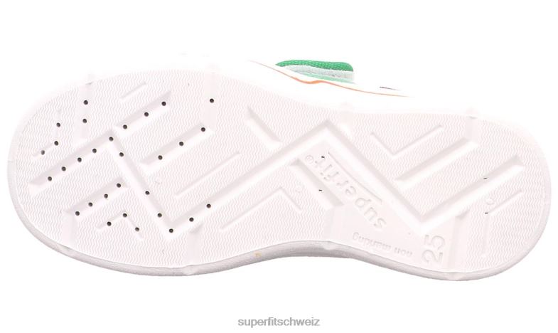 Babys Hausschuhe 44B2D66 Superfit benny - Slipper mit Klettverschluss grün/orange