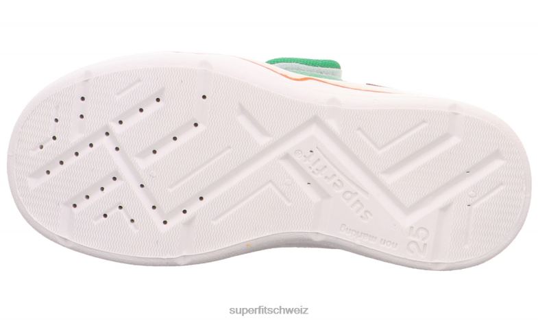 Babys Hausschuhe 44B2D66 Superfit benny - Slipper mit Klettverschluss grün/orange