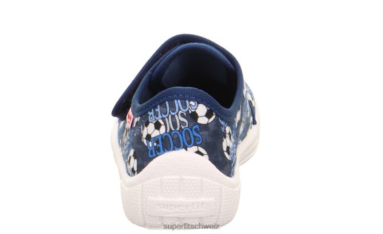 Babys Hausschuhe 44B2D70 Superfit bill - Slipper mit Klettverschluss blau/mehrfarbig