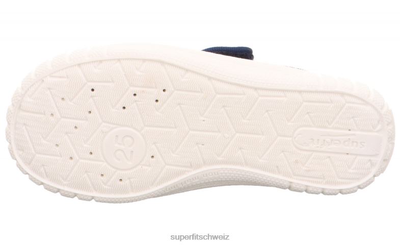Babys Hausschuhe 44B2D70 Superfit bill - Slipper mit Klettverschluss blau/mehrfarbig
