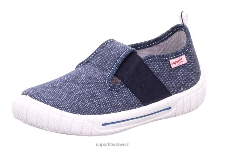 Babys Hausschuhe 44B2D73 Superfit Rechnung - Slipper mit Slip Blau
