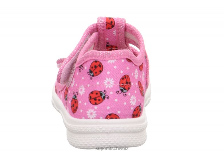 Babys Hausschuhe 44B2D76 Superfit Polly - Slipper mit Klettverschluss rosa/mehrfarbig