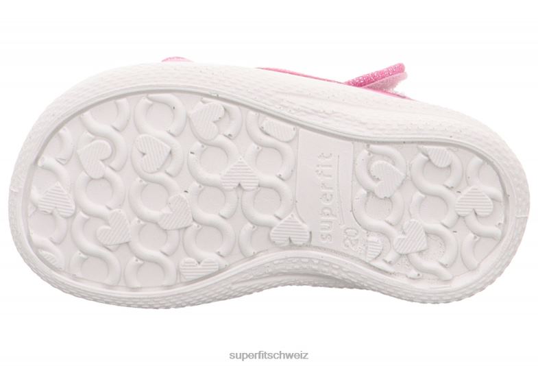 Babys Hausschuhe 44B2D76 Superfit Polly - Slipper mit Klettverschluss rosa/mehrfarbig