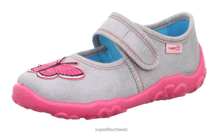 Babys Hausschuhe 44B2D77 Superfit bonny - Slipper mit Klettverschluss grau